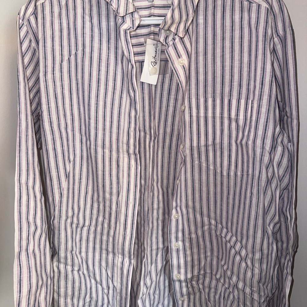 Women's Striped Blue, Pink and White Shirt